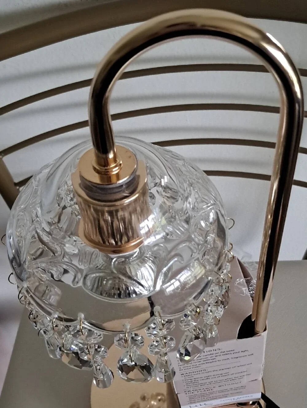 Viral!Nicole Miller Rose Gold Crystal-Trim Candle Warmer Lamp